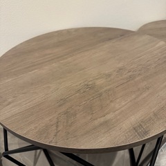 VASAGLE ヴィンテージ風ネストテーブル 大/直径50cm 小/直径40cmの画像