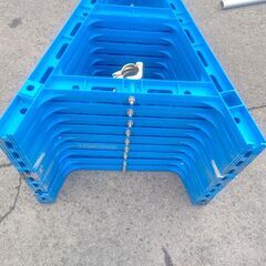 青色 単管バリケード9個セットの画像