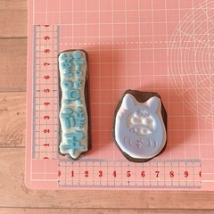 ハンドメイド　消しゴムはんこ　年賀状　馬のだるまさん　挨拶　ハガキ　年賀　冬　2個セットの画像