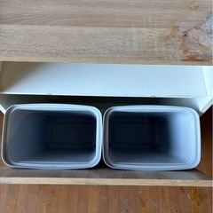 K2105 ウッドペールストッカー ゴミ箱収納の画像