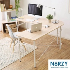 【美品】 L字型　PCデスク（白）LOWYAの画像