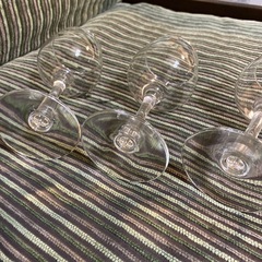 小さめワイングラス 透明 3個の画像