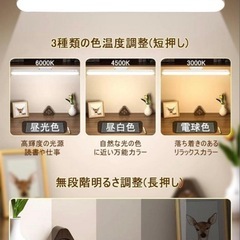 目に優しい 電気スタンドライト 卓上ライト 充電式 88°回転式の画像