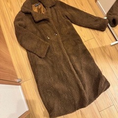 shein テディベアコート　ボアコート　ブラウン　の画像