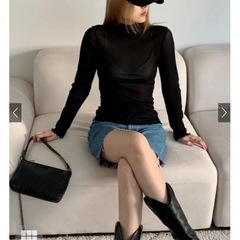 完売品　grl タートルネックメロウシアートップス[dk867]の画像