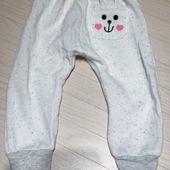 子供ズボン裏起毛　白90cm【11222】の画像