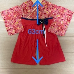 【美品】ベビー袴　袴風ロンパース　サイズ80の画像