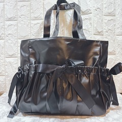 バッグ　黒　痛バッグ　トートバッグ　痛バ　リボン　両面　推し　大容量　8の画像