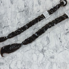 三つ編み　エクステ　ウィッグ　つけ毛　ブラウン　ゴム　仮装　イベント　コスプレの画像