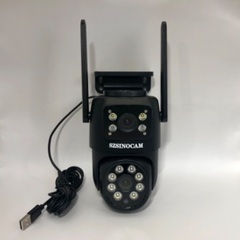 【167】新品1台 2.4GHz デュアルレンズ 屋外 Wi-Fi 720p高画質スマートカメラ〈IP65防水〉ブラックの画像