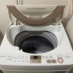 洗濯機 シャープ 7kg ES-GE7A 2017年製の画像