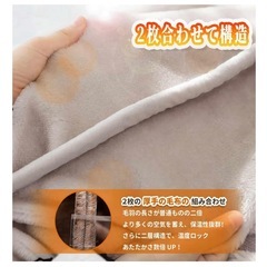 極暖二枚合わせ毛布 ふわ軽厚手　抗菌防臭　防ダニ　洗える冬の贅沢毛布　グレーの画像