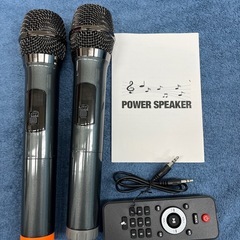 ワイヤレススピーカー　カラオケマイク2本付きの画像