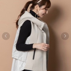 Piacere ピアチェーレ　ナイロンフリル切り替えダンボールベストの画像