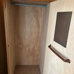 木製ワードローブ 洋服収納 クローゼット レトロ調の画像