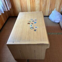 ジャンク品・木製 ローテーブル 座卓 和室 リビングテーブル 引き出し収納の画像