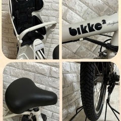 美品🌸室内保管🌈バッテリー最高レベル🌼ブリヂストンビッケ2⚪️子供乗せ電動自転車ホワイト22の画像