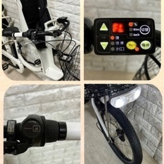 美品🌸室内保管🌈バッテリー最高レベル🌼ブリヂストンビッケ2⚪️子供乗せ電動自転車ホワイト22の画像