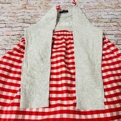【mou jonjon】先染ギンガムチェックドッキングワンピース　120サイズの画像