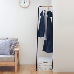 【美品】【山崎実業(Yamazaki)】スリム コートハンガー ブラック 約W38.5×D42×H160cm タワー tower ハンガーラック コートかけの画像