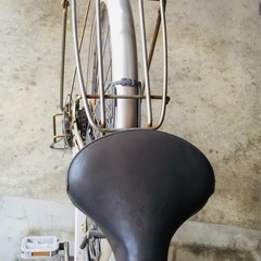 【オートライト】27インチ ママチャリ シティサイクル シルバー メッシュカゴ付き 自転車　 の画像