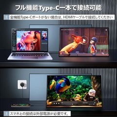 モバイルモニター 18.5インチ IPS モバイルディスプレイ 自立スタンド搭載の画像