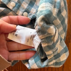 70 ロンパース　グリーンチェックの画像