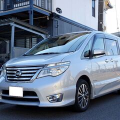 車検満タン 28年式 セレナハイブリッド 後期 エマージェンシーブレーキ ナビ フルセグTV Bluetooth フリップダウンモニター アラウンドビューモニター 両側パワスラ インテリキー パノラミックルーフ クルコン LEDライト ETC 前後ドライブレコーダーの画像