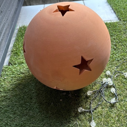 美品 ガーデン テラコッタ ボール型 オブジェ 星