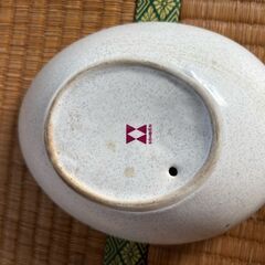 1/2 陶器製 楕円形 小皿 梅柄 豆皿 醤油皿 和食器の画像