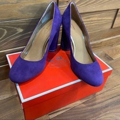 ♥️新品未使用♥️coach パンプス　ヒール　ハイヒール　コーチ　パープルの画像
