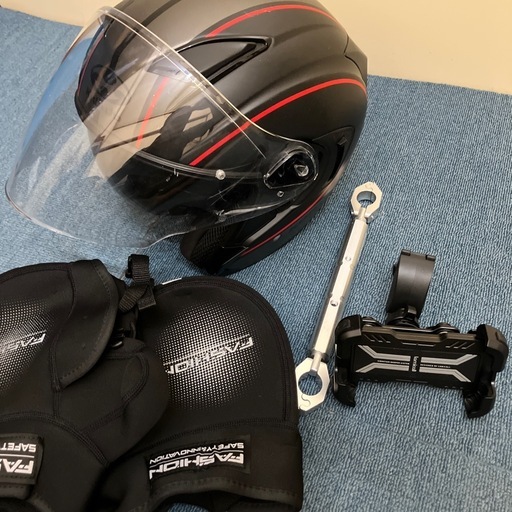 OGK KABUTO EXCEED DELIE ジェットヘルメット Mサイズ　スマホホルダー　ハンドルカバー