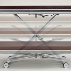 伸長式ガス圧昇降テーブル　ホワイトの画像