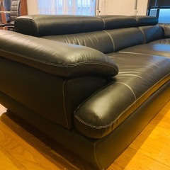 GENERAL SHAPE カウチソファ 4人掛け 革 レザー 本革 ハイバック リクライニング L字 コーナー 極上品　引き取り限定の画像