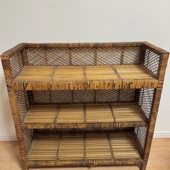 ラタン 天然竹 ラック　チェスト シェルフ 棚 籐の画像