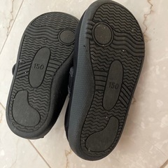 ブラックリボン付きバレエシューズ 15㎝の画像