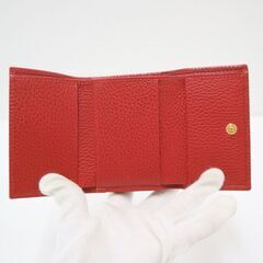 NR82　kr17694tm 【GUCCI】 コンパクト・ウォレット　3つ折り財布　GGモーマント　レッド×ゴールド金具　644407の画像