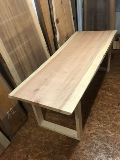 綺麗な木目 新品 一枚板ダイニングテーブル 220cmサイズ
