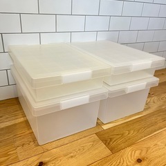 ポリプロピレン 収納ボックス　フタロック付き 4個セットの画像