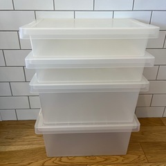 ポリプロピレン 収納ボックス　フタロック付き 4個セットの画像