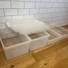 ポリプロピレン 収納ボックス　フタロック付き 4個セットの画像