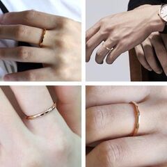 ステンレス製/シンプルローズゴールドリング2mm（新品）16号の画像