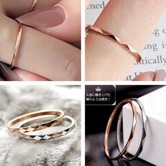 ステンレス製/シンプルローズゴールドリング2mm（新品）16号の画像