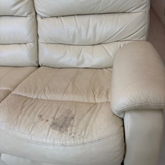 3人用電動合皮テーブル付きリクライニングソファの画像