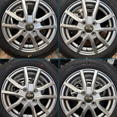 ㊱155/65R14 新品冬用タイヤと中古ホイールとナット付きの画像