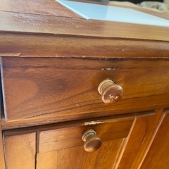 木製ゴミ箱ワゴンの画像