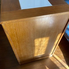 木製ゴミ箱ワゴンの画像