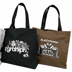 【交換】イオン　グラニフ　トートバッグ　ブラックパンダの画像