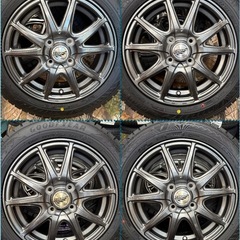㊲155/65R14 新品冬用タイヤと中古ホイールとナット付きの画像