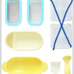 【取引中】Pigeon用品セット:母乳実感哺乳瓶ブラシ&はじめて調理セットの画像